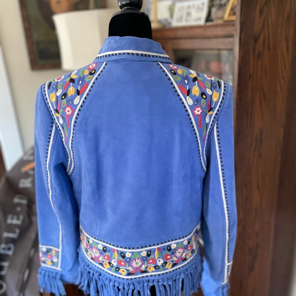 Double D Ranchwear Embroidered Suede Leather Jacket sz L NWT - Picture 8 of 14
